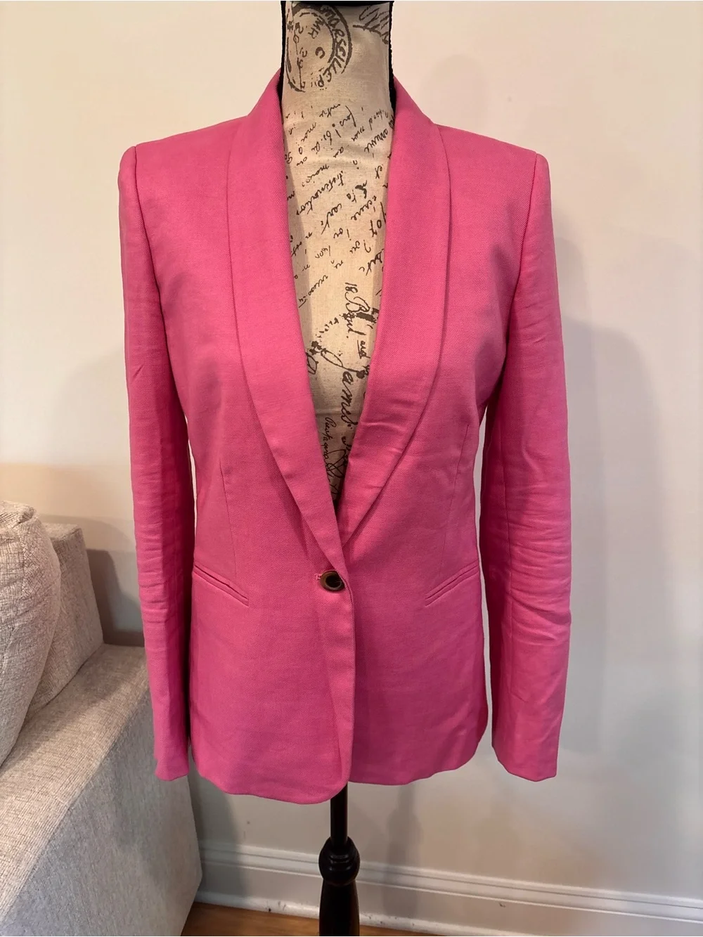 J.Crew Parke blazer in a vibrant hot pink linen blend size 2T